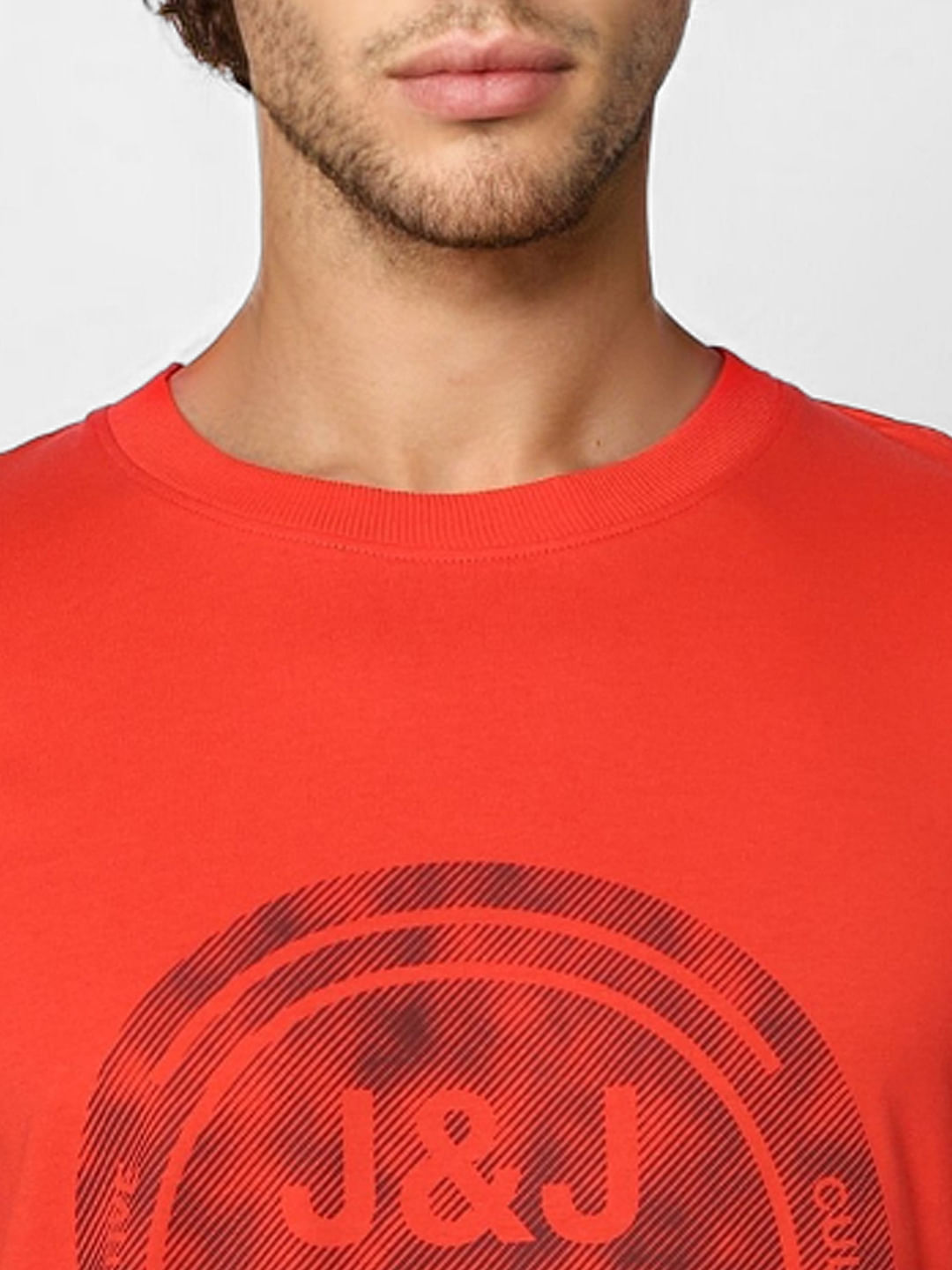 Red Logo Print Crew Neck T-shirt