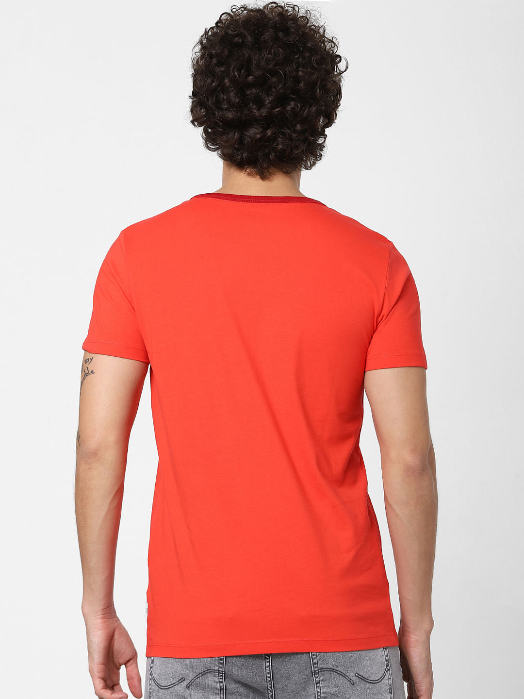 Red Graphic Print Crew Neck T-shirt