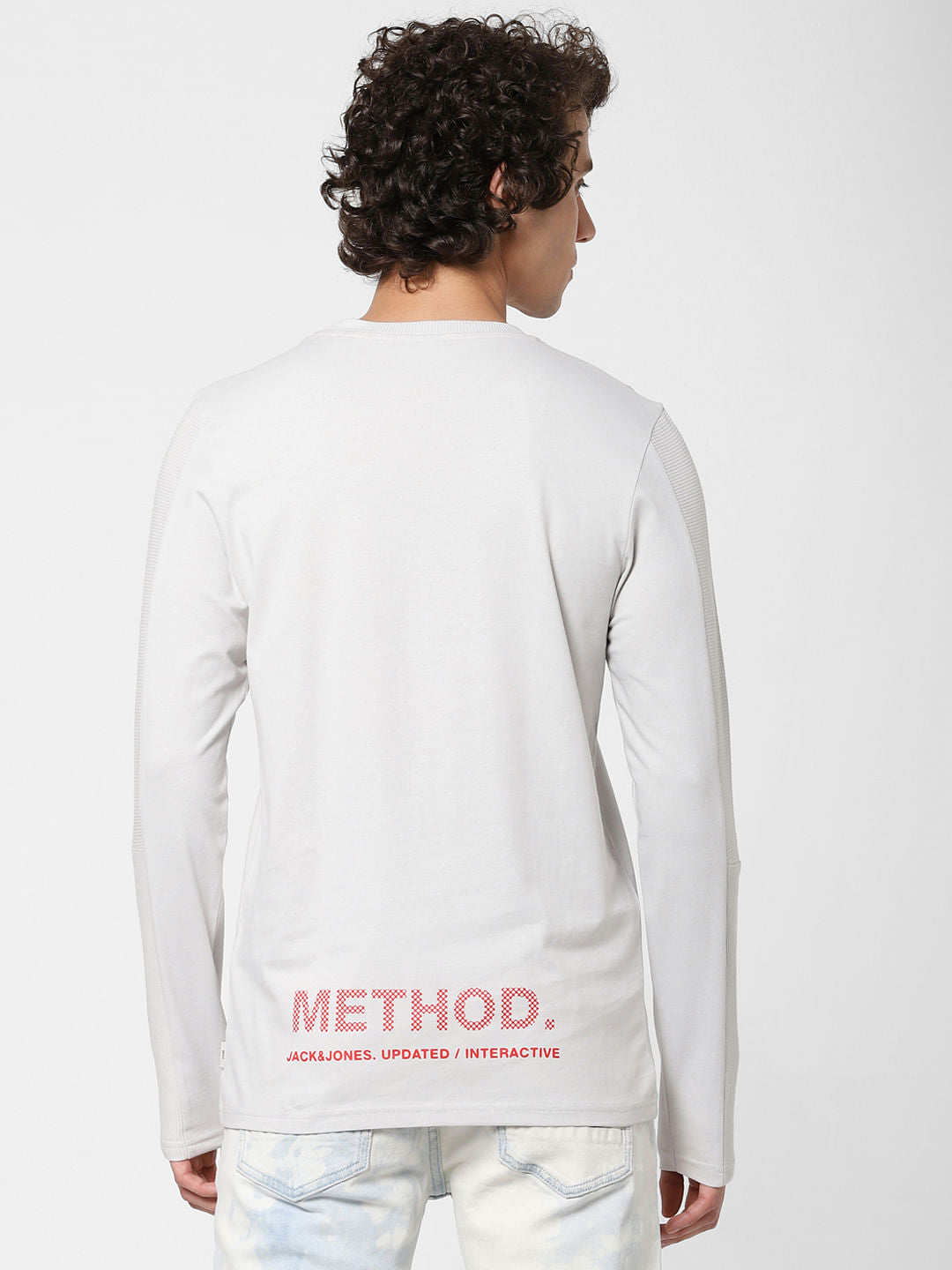 Off-White Text Print Crew Neck T-shirt
