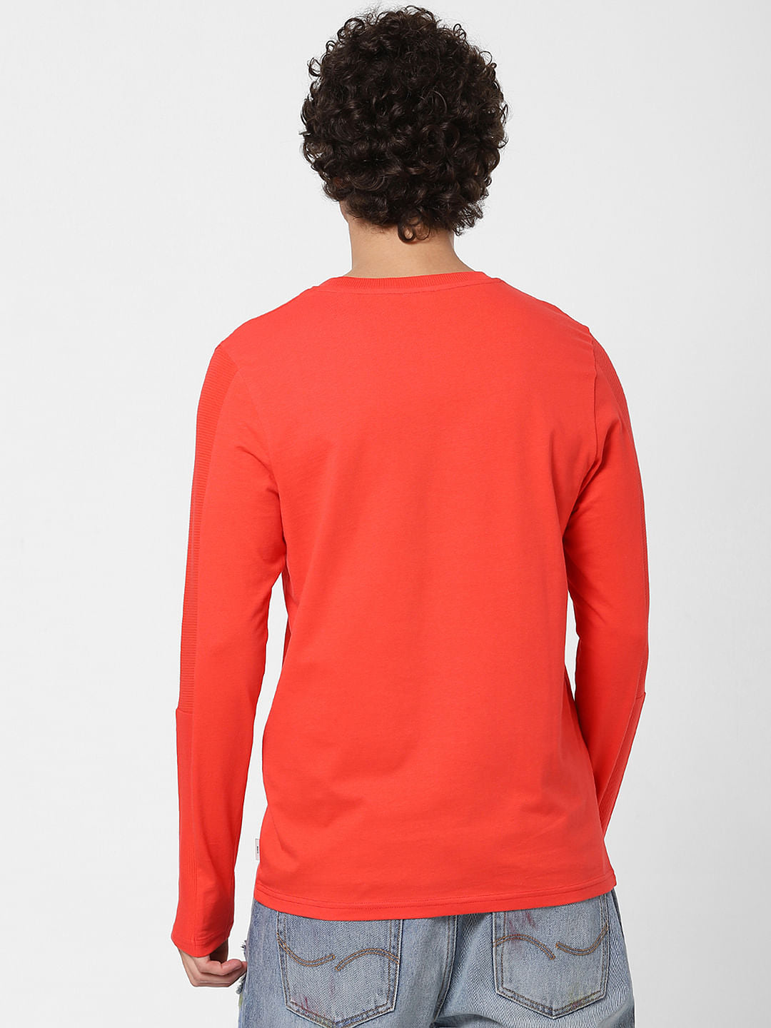 Red Text Print Crew Neck T-shirt