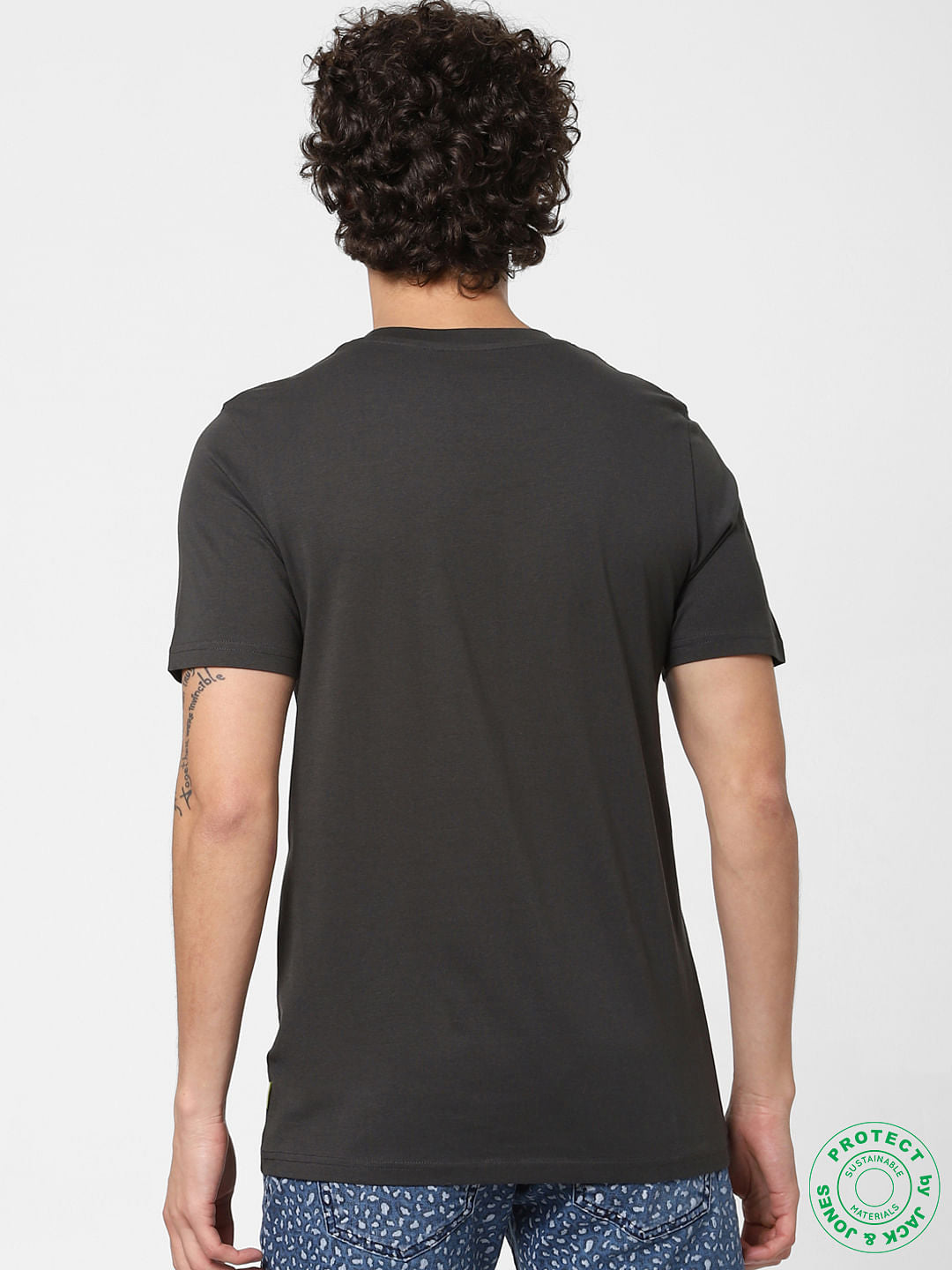 Black Graphic Print Crew Neck T-shirt