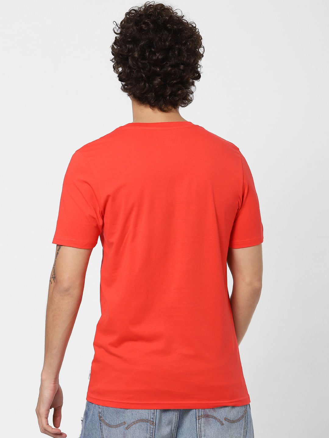 Red Logo Print Crew Neck T-shirt