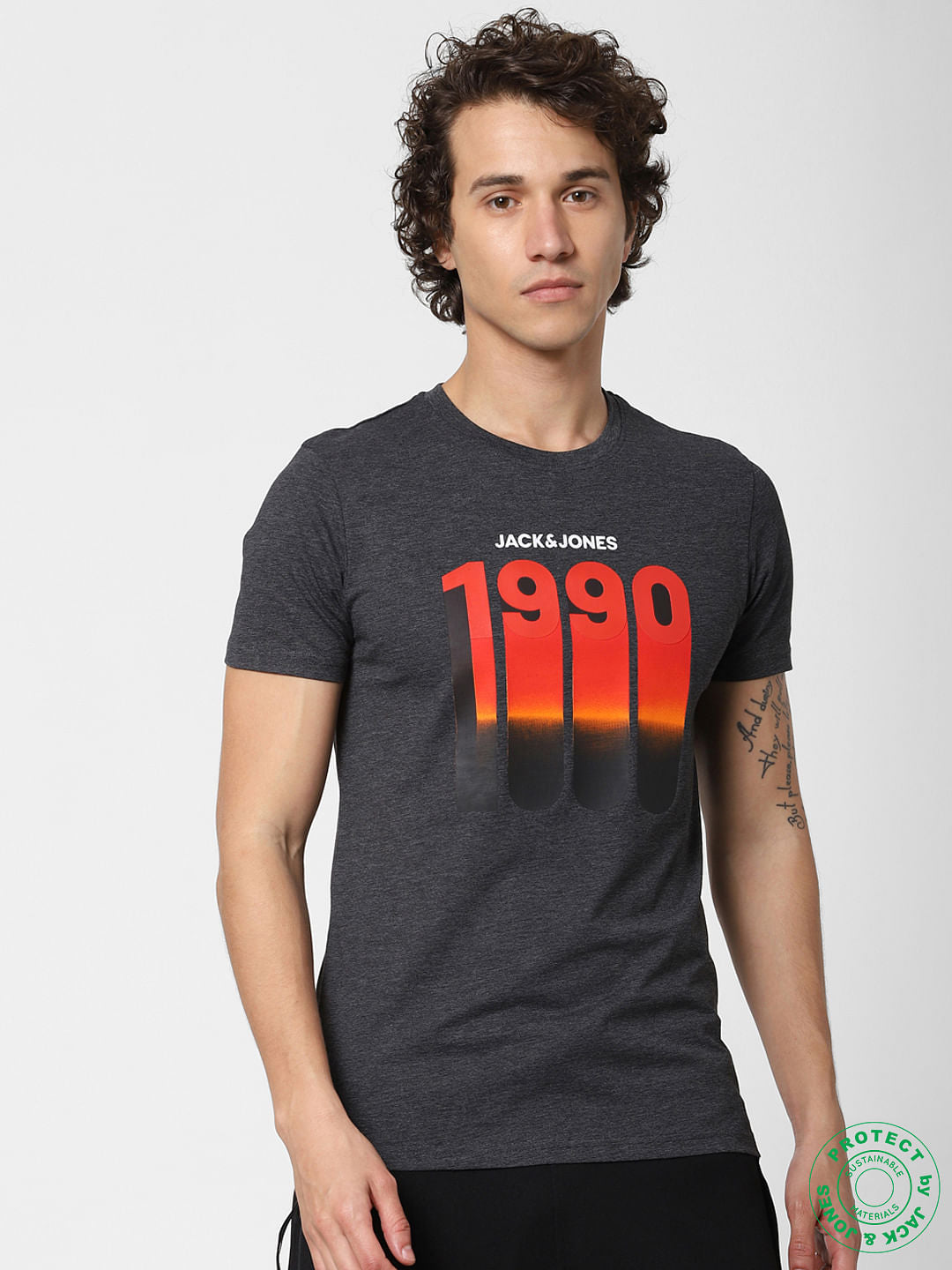 Black Logo Print Crew Neck T-shirt