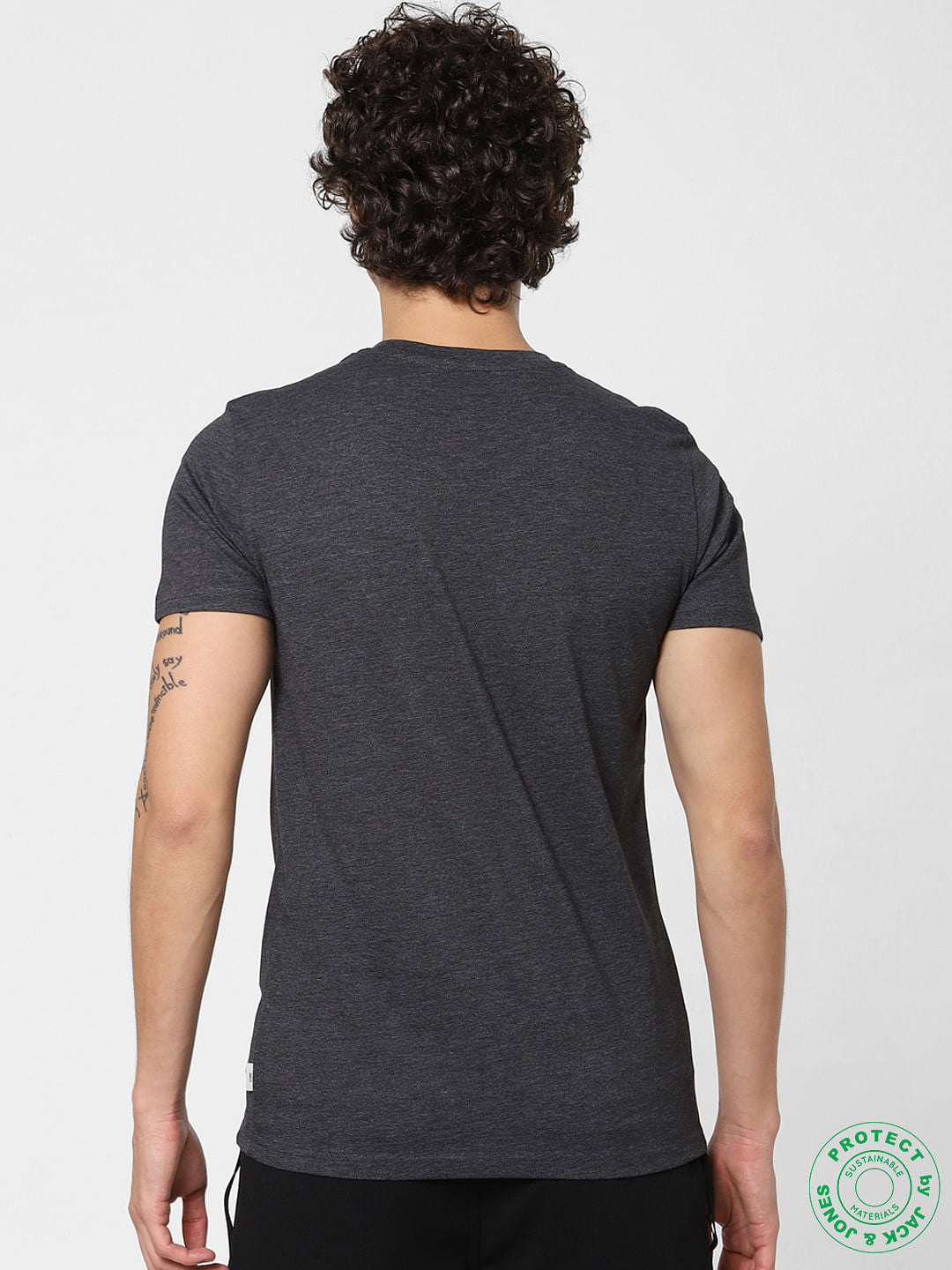 Black Logo Print Crew Neck T-shirt
