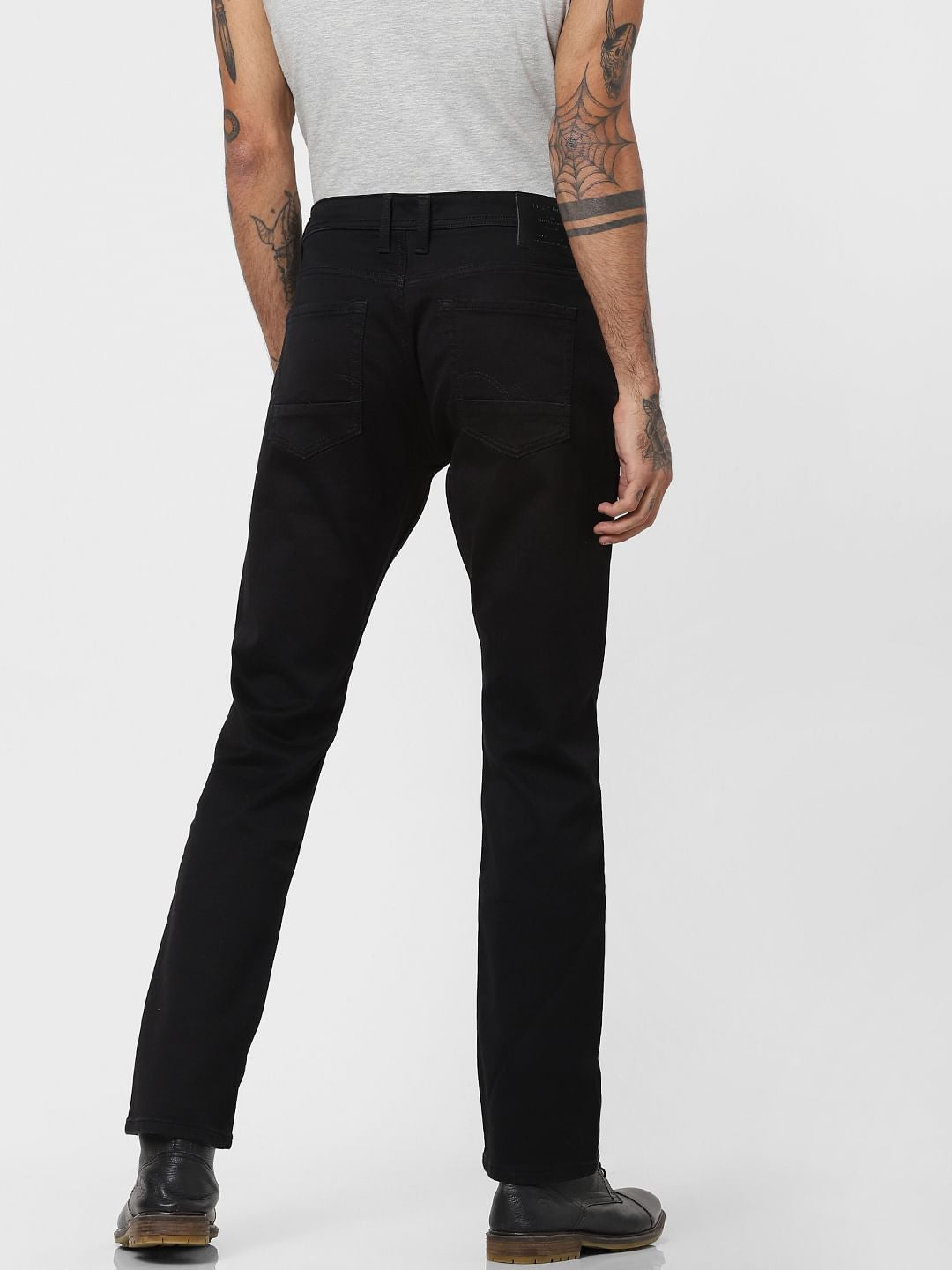 Black Mid Rise Clark Regular Fit Jeans