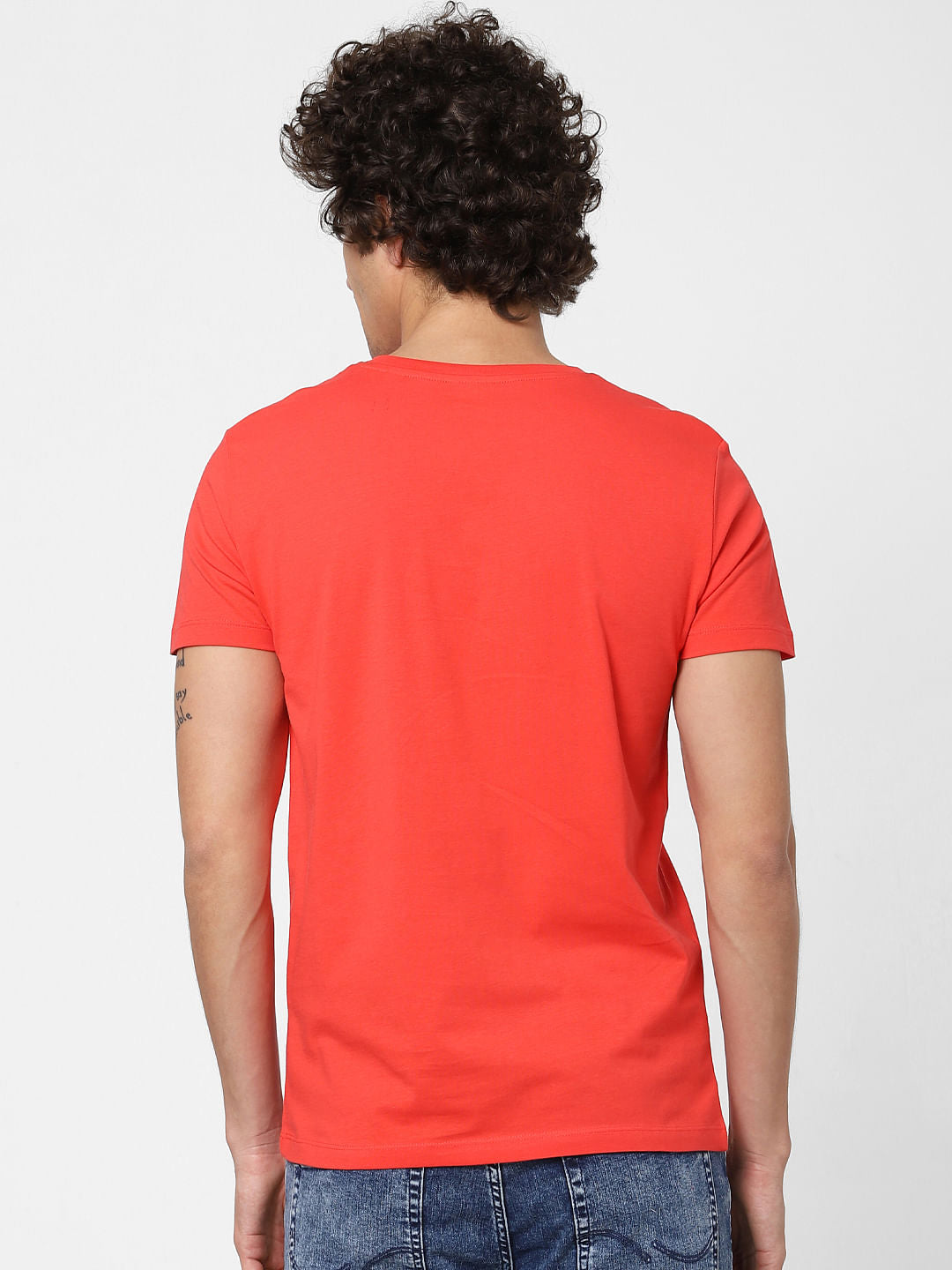 Red Logo Print Crew Neck T-shirt