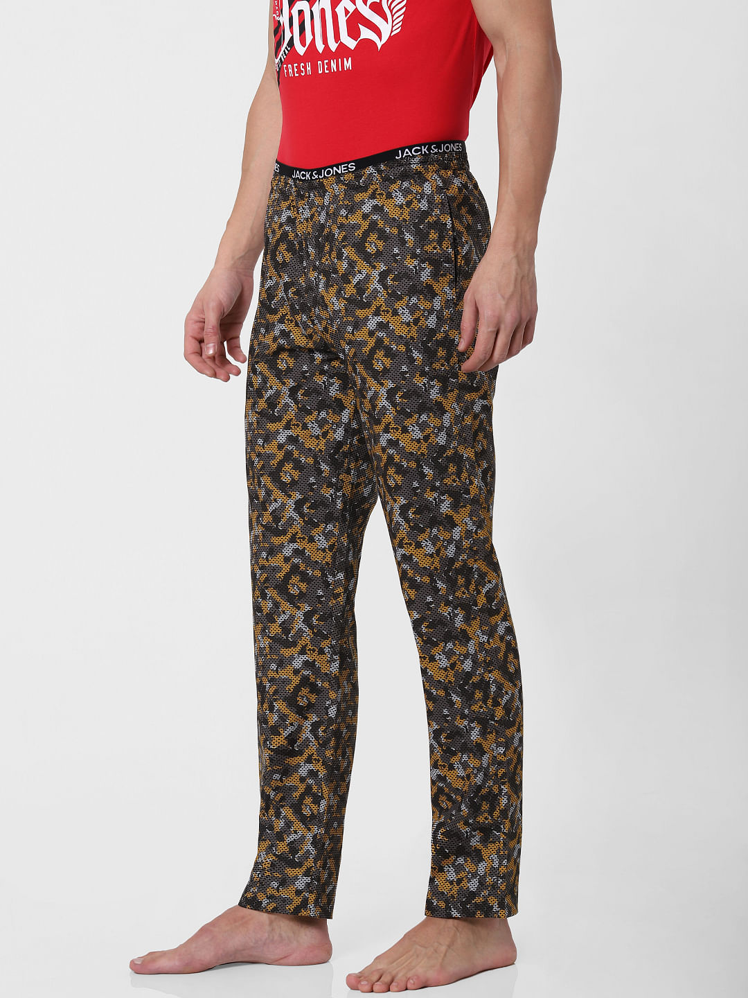 Dark Yellow Camo Print Pyjama