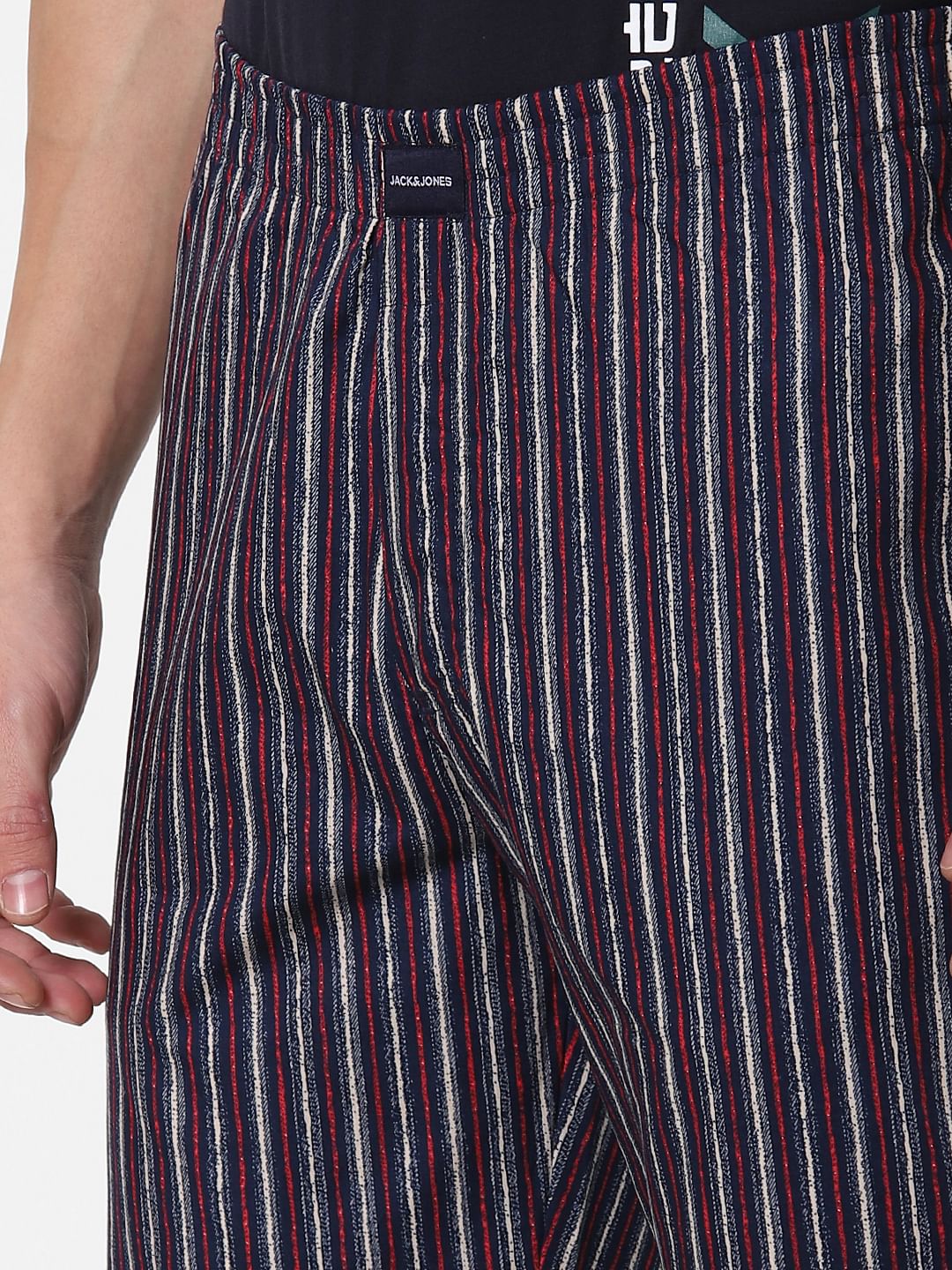 Navy Blue Striped Pyjama