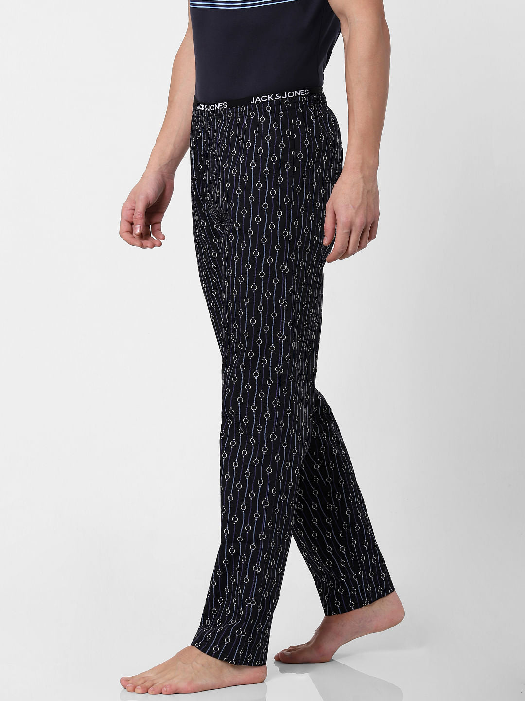 Navy Blue Printed Pyjama