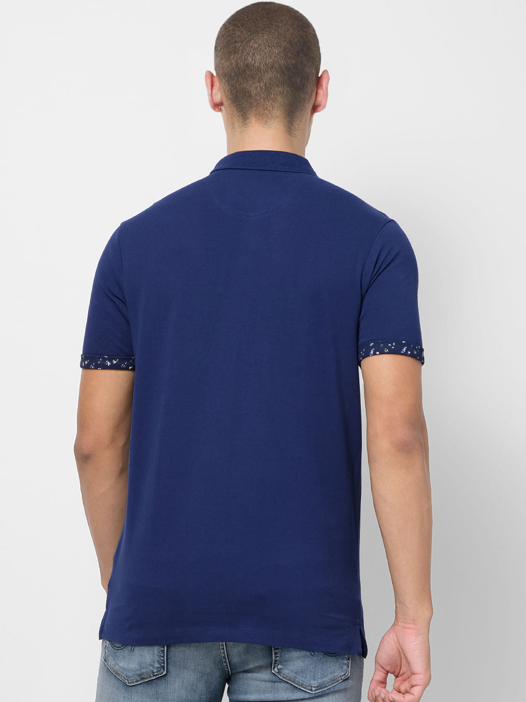 Blue Contrast Tipping Polo T-shirt