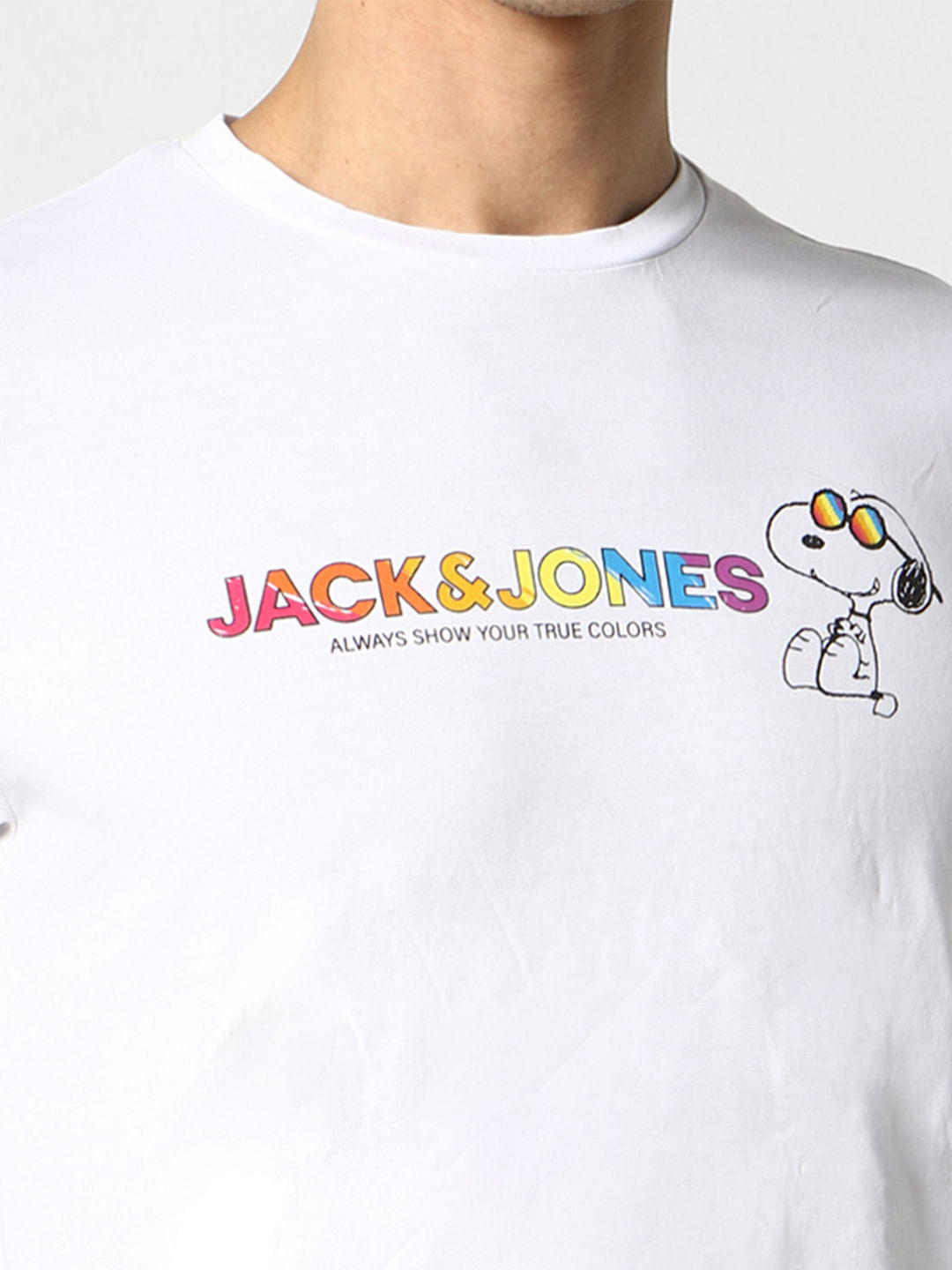 x Snoopy White Snoopy Print Crew Neck T-shirt