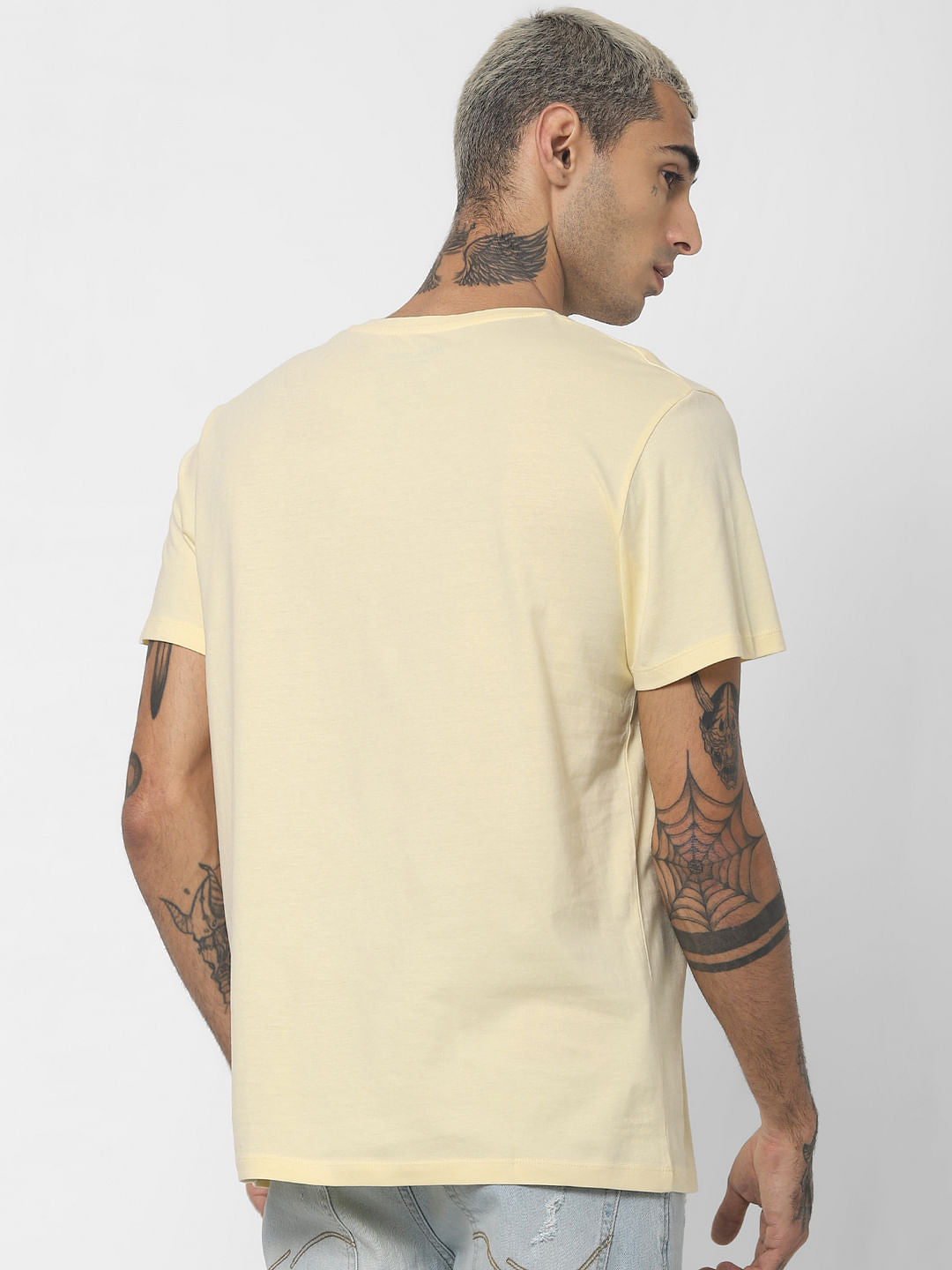 Yellow Graphic Print Crew Neck T-shirt