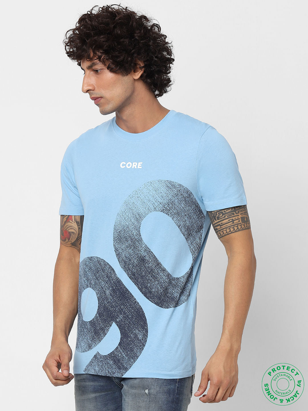 Dusk Blue Graphic Print T-shirt
