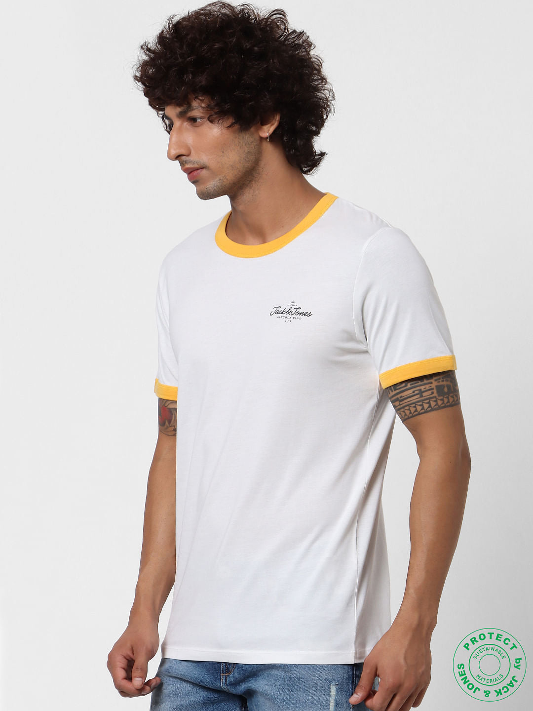 White Tipping Crew Neck T-shirt