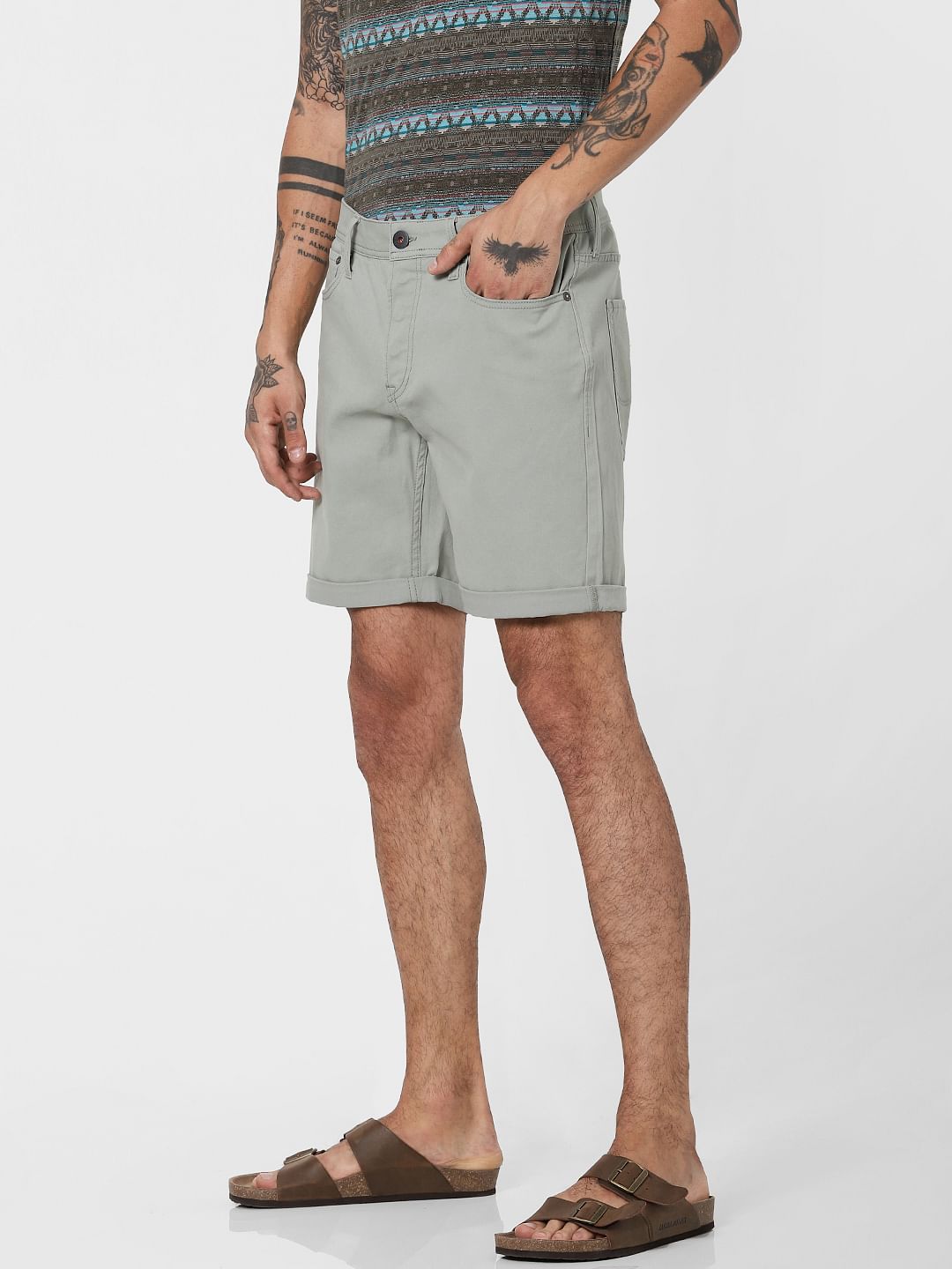 Grey Low Rise Shorts