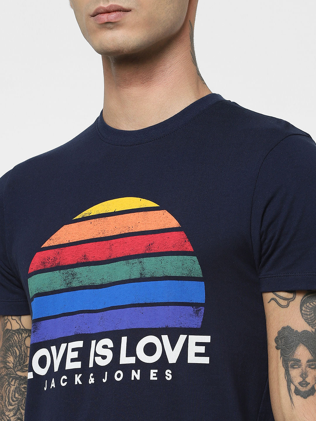 Blue Pride Rainbow Crew Neck T-shirt