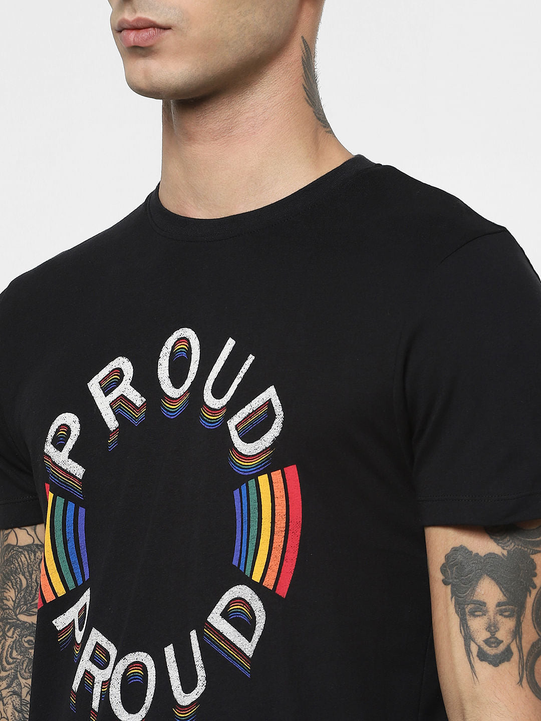 Black Pride Rainbow Crew Neck T-shirt