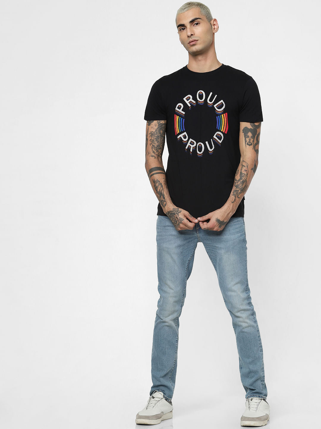 Black Pride Rainbow Crew Neck T-shirt