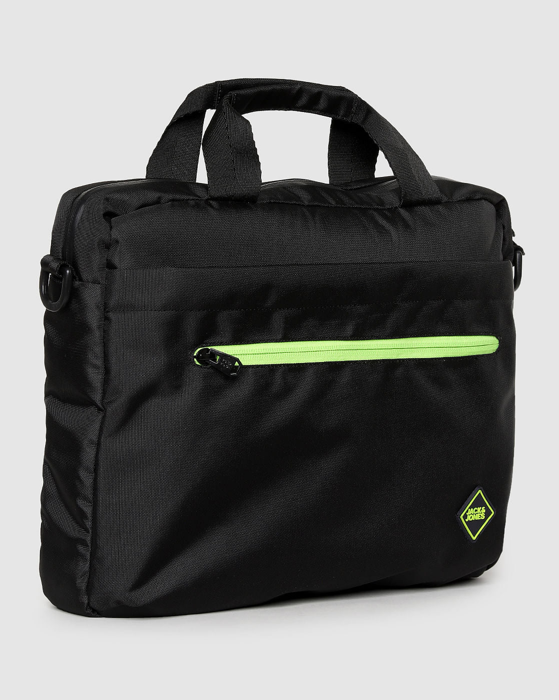 Black Logo Print Laptop Bag