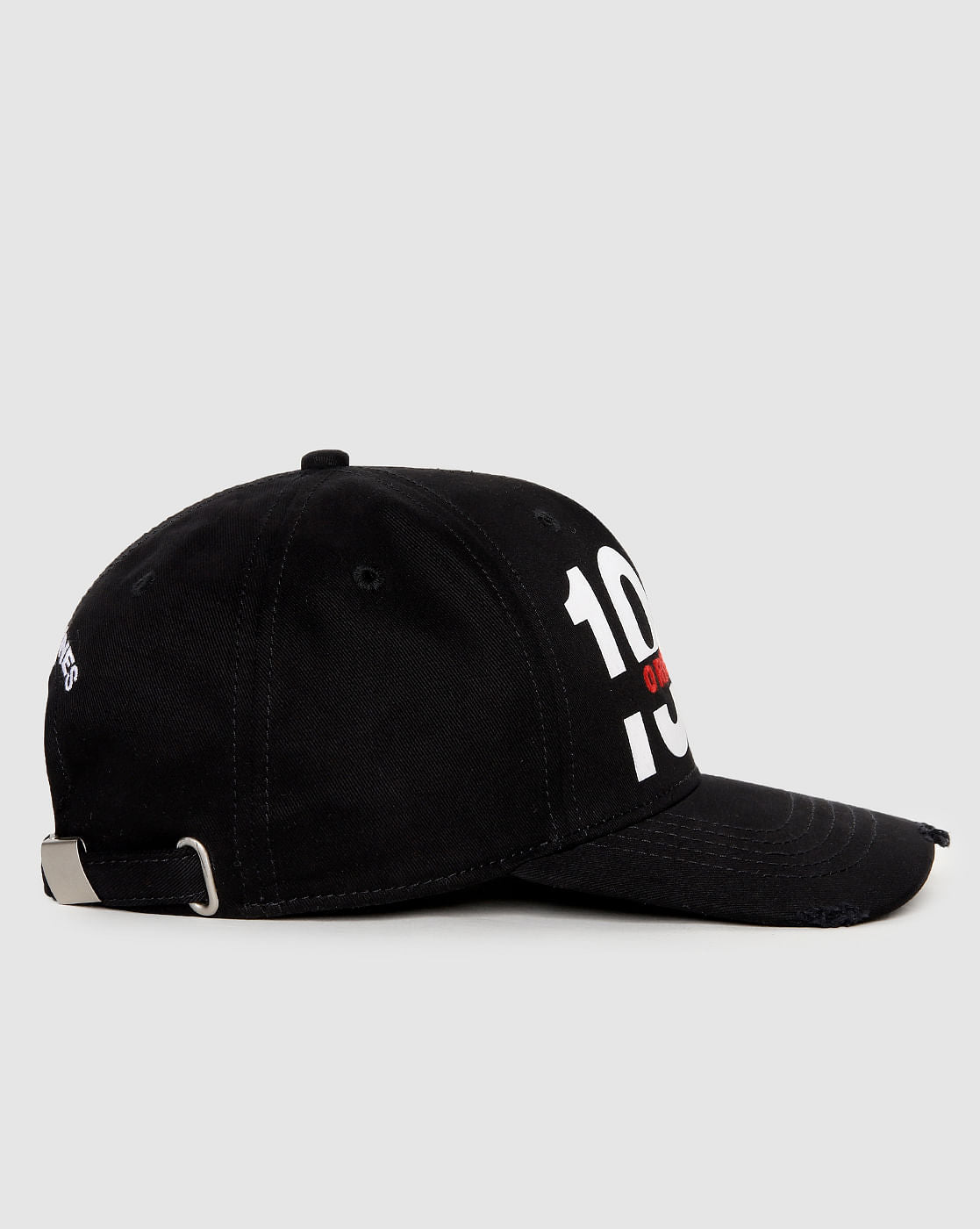 Black Logo Print Baseball Cap