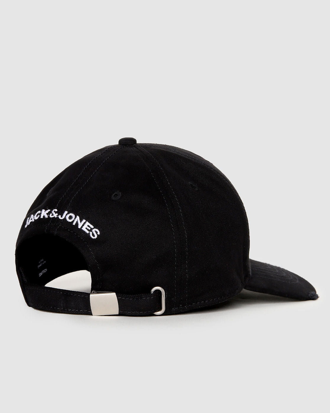 Black Logo Print Baseball Cap