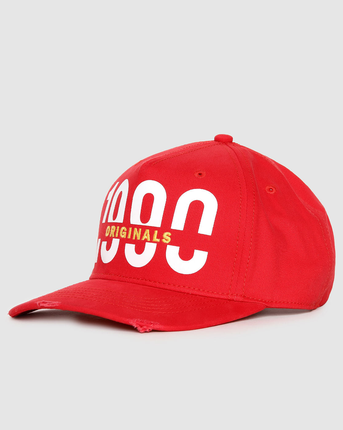 Red Logo Print Baseball Cap