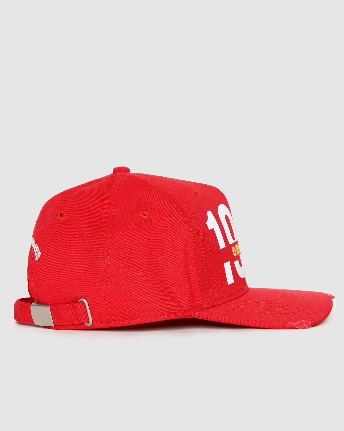 Red Logo Print Baseball Cap
