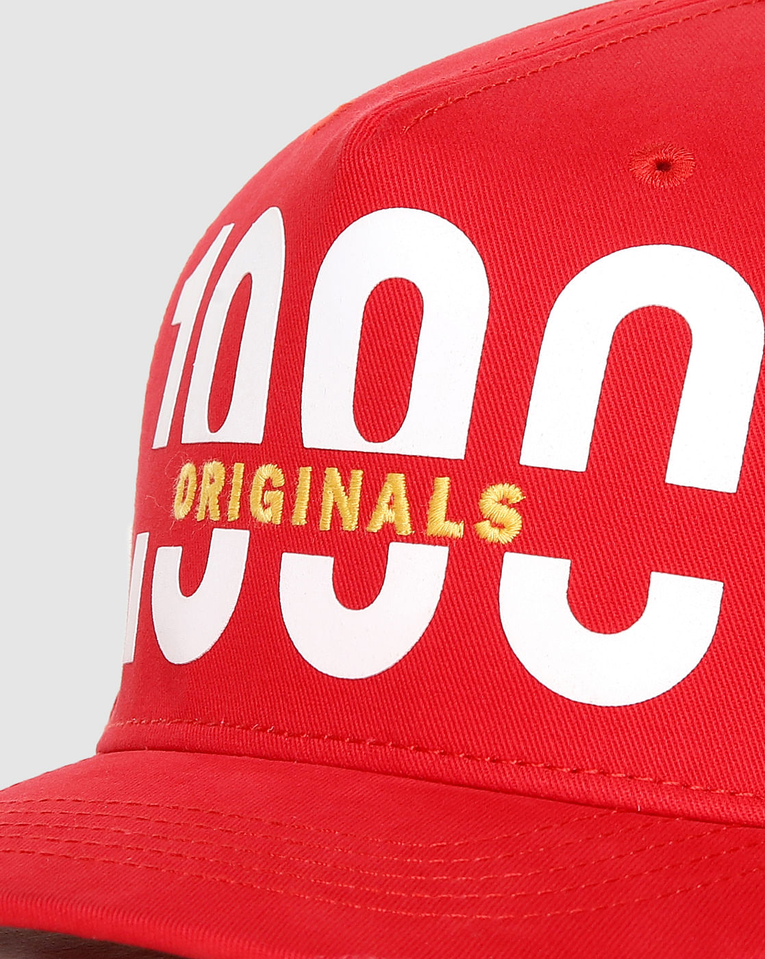 Red Logo Print Baseball Cap