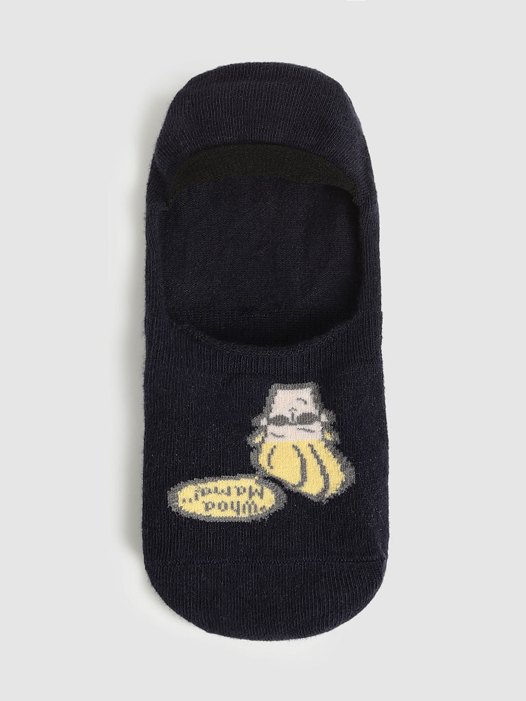 X Johnny Bravo Navy Blue No Show Socks