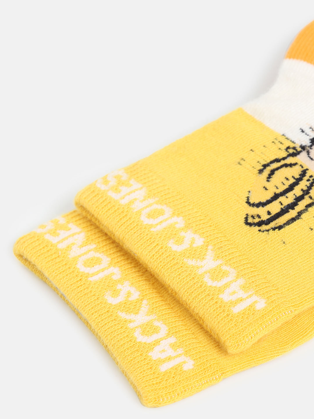 X Johnny Bravo White Colourblocked Mid Calf Length Socks