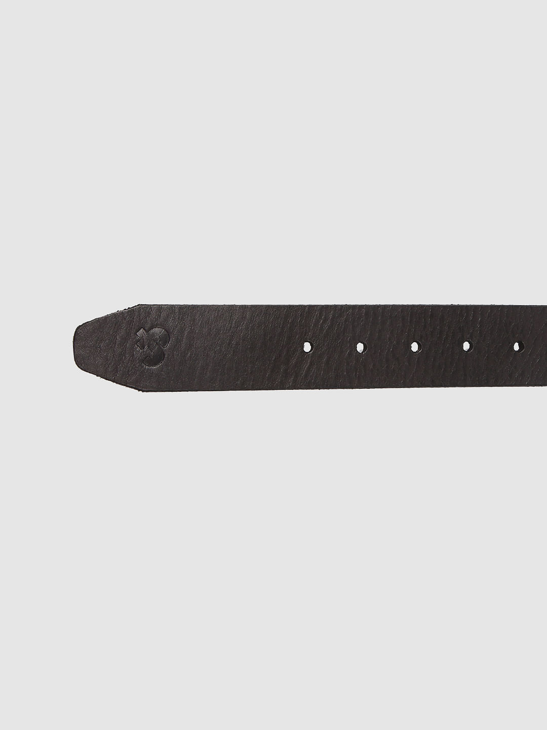 Black Rivet Detail Leather Belt