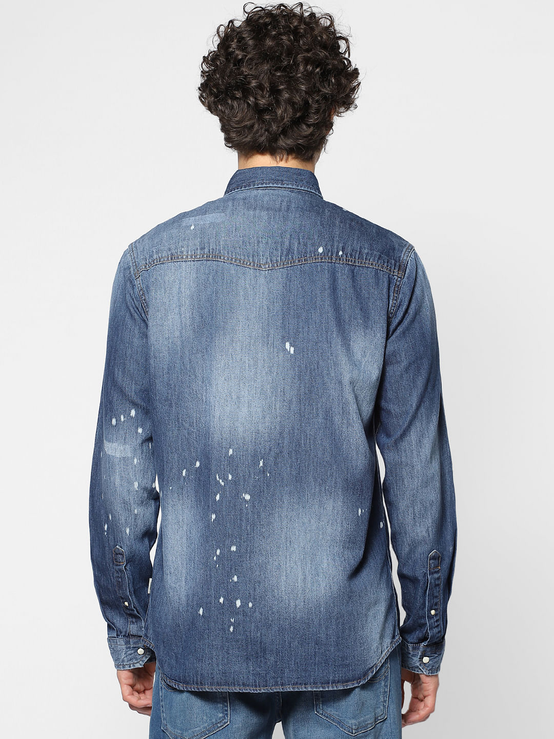 Full Sleeves Indigo Dyed Denim Regular Fit Shirt