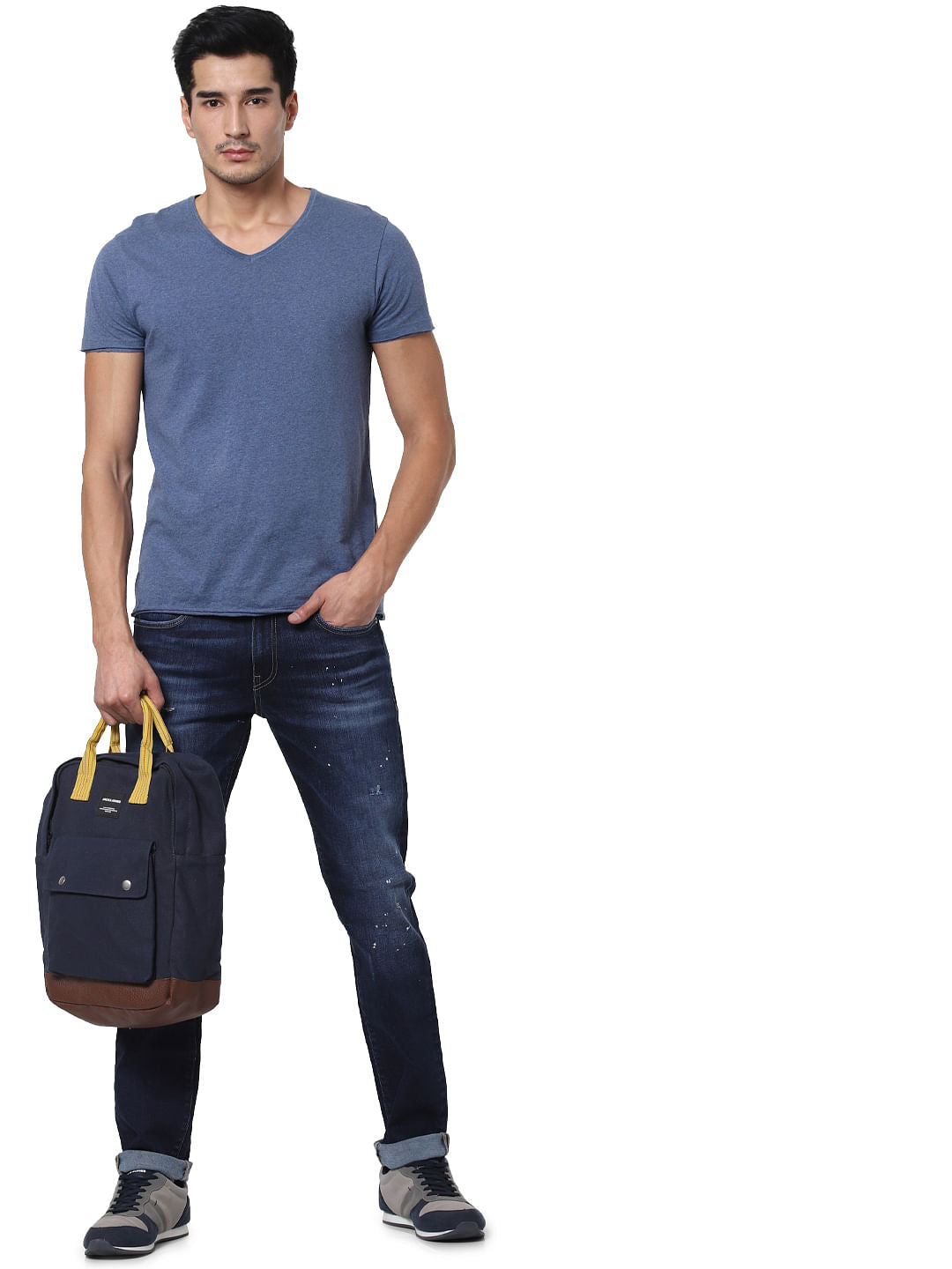 Blue Low Rise Ben Distressed Skinny Jeans
