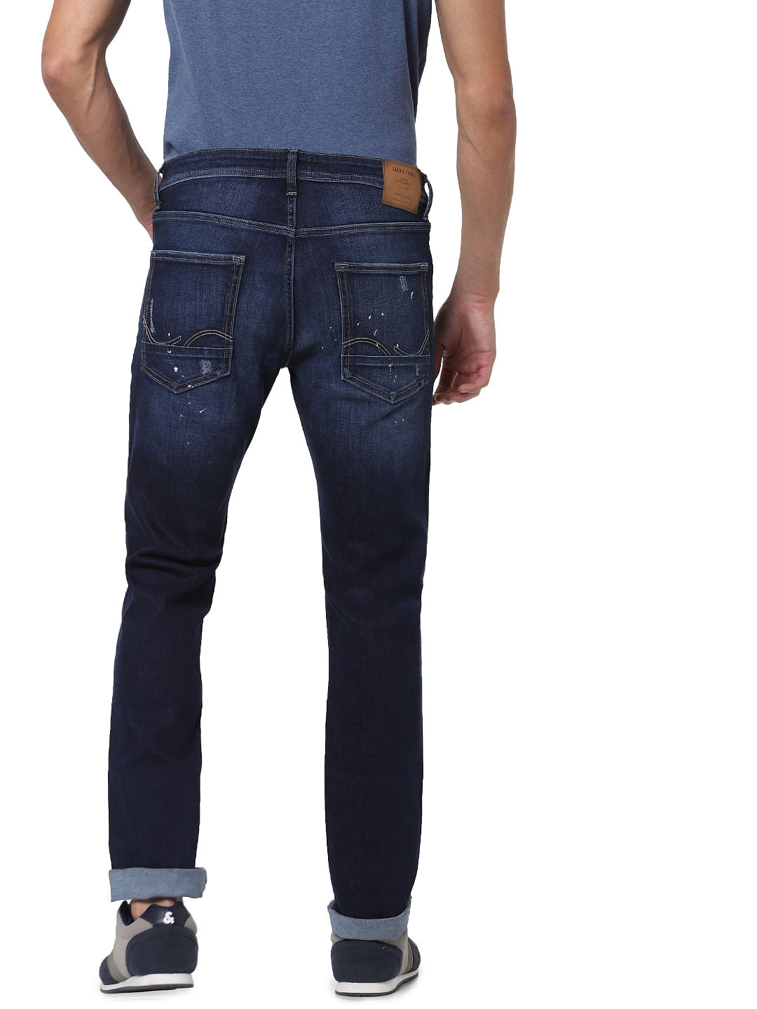 Blue Low Rise Ben Distressed Skinny Jeans