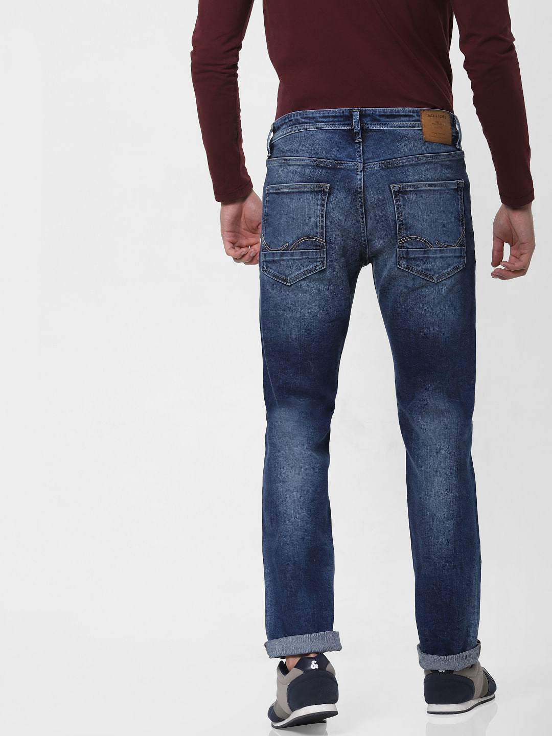 Dark Blue Low Rise Ben Washed Skinny Jeans
