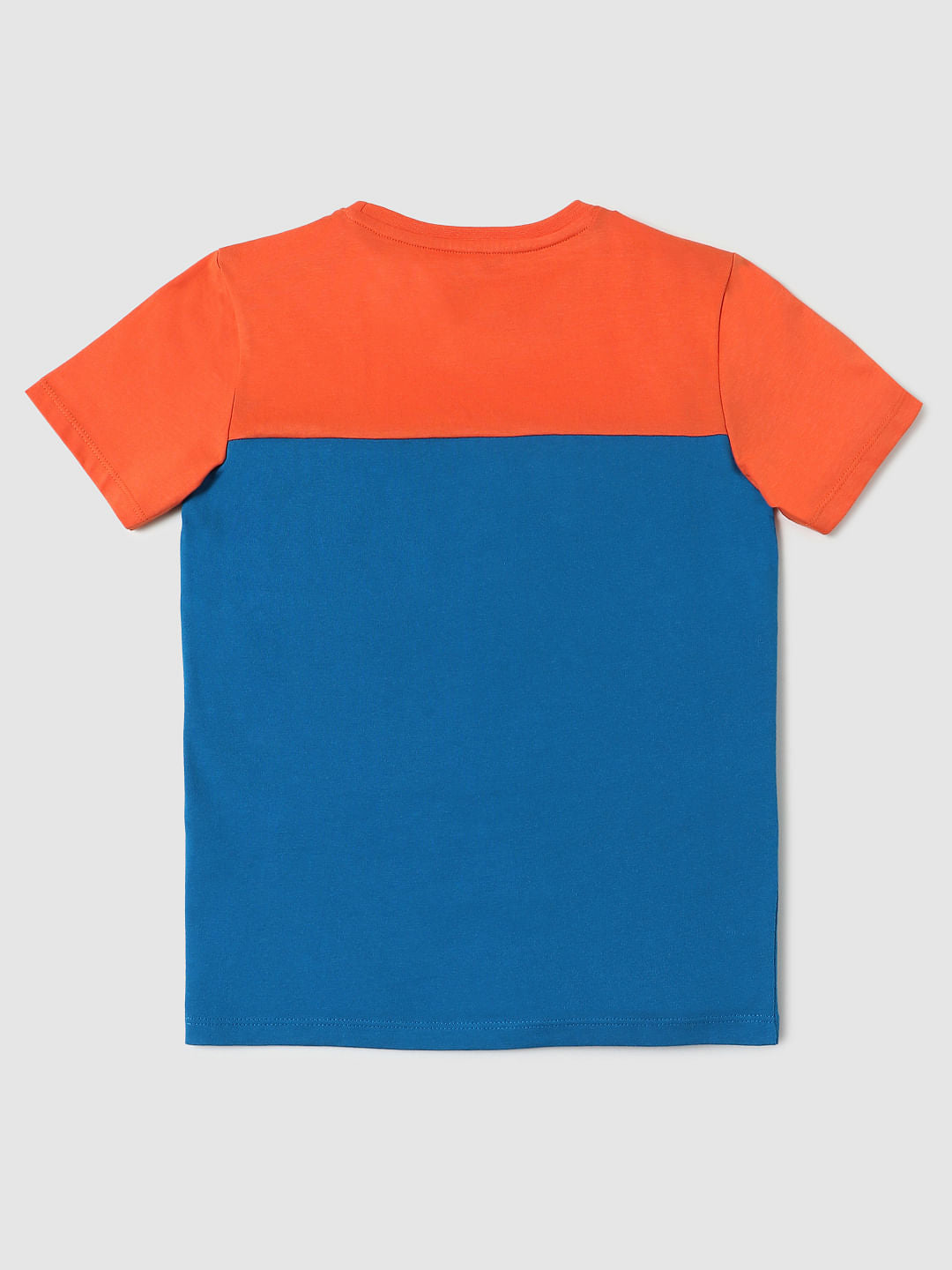 Boys Orange Slogan Print Crew Neck T-shirt