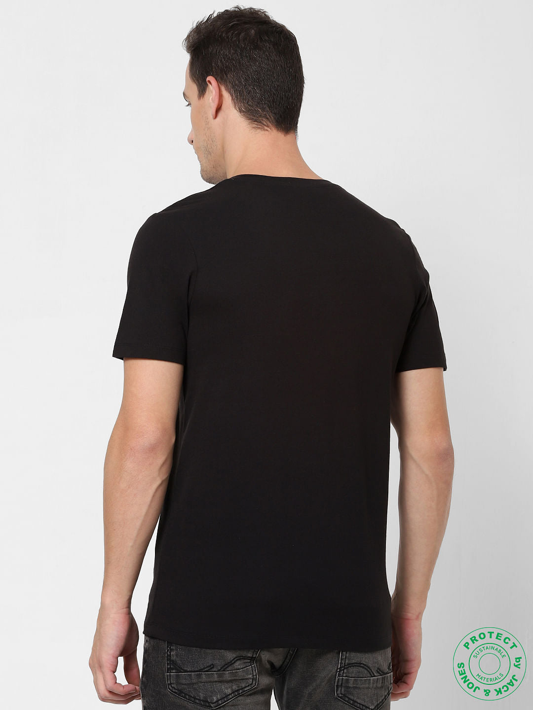 Black Graphic Print Crew Neck T-shirt