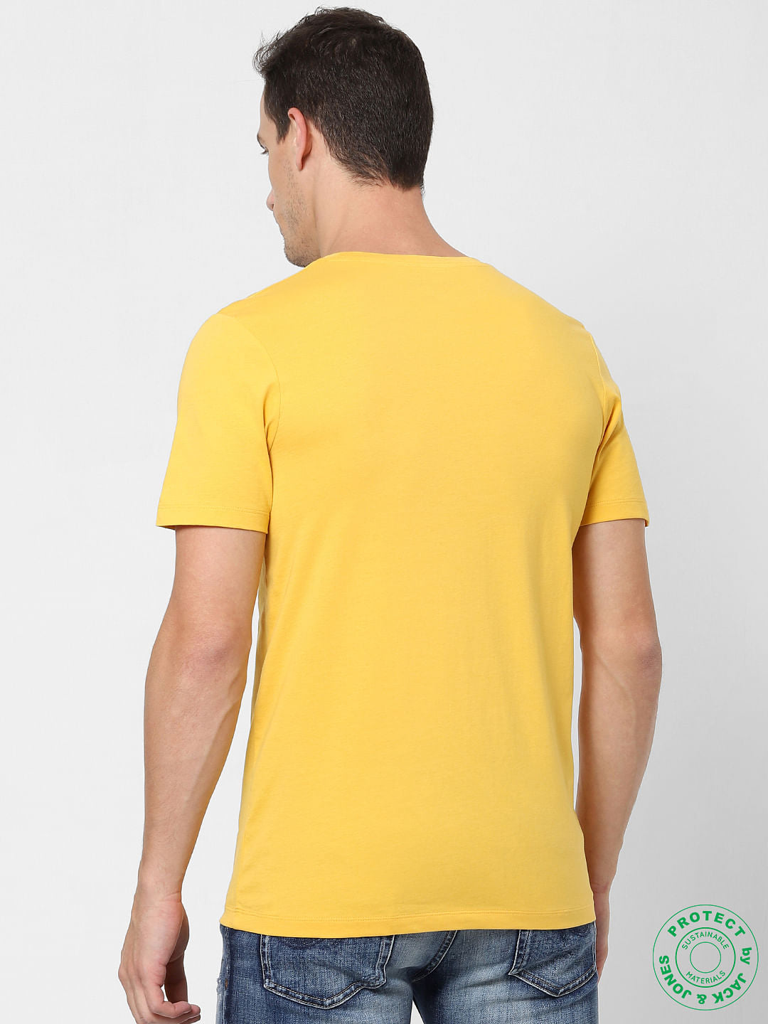 Yellow Graphic Print Crew Neck T-shirt