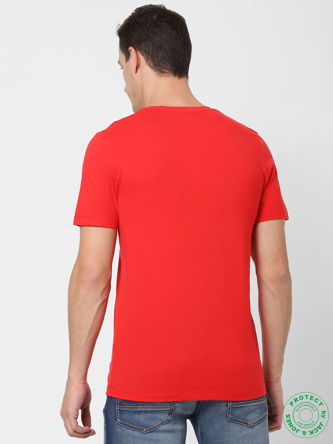 Red Logo Print Crew Neck T-shirt
