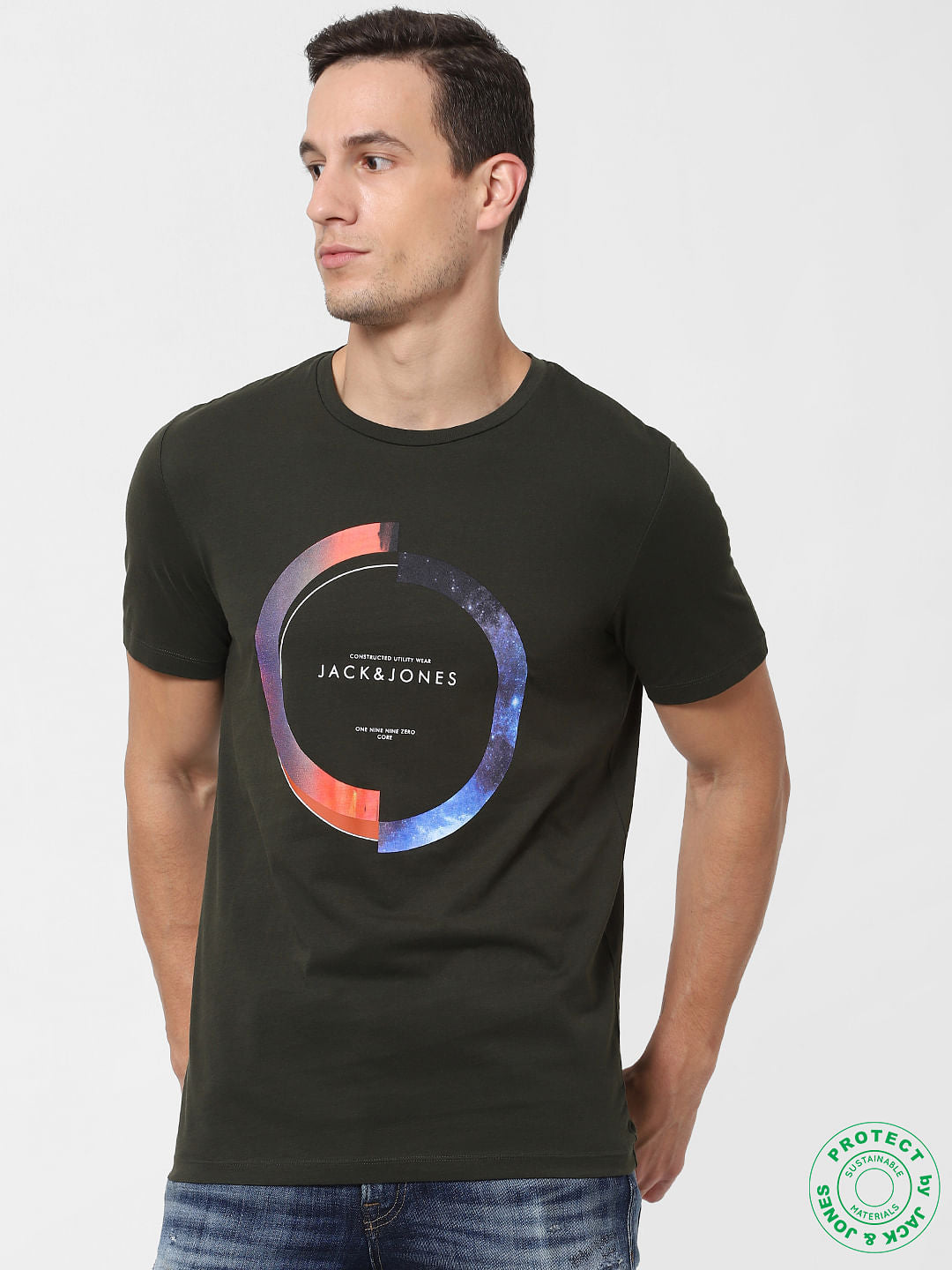 Dark Green Graphic Print T-shirt