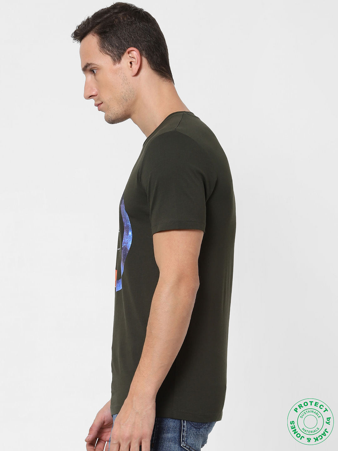 Dark Green Graphic Print T-shirt