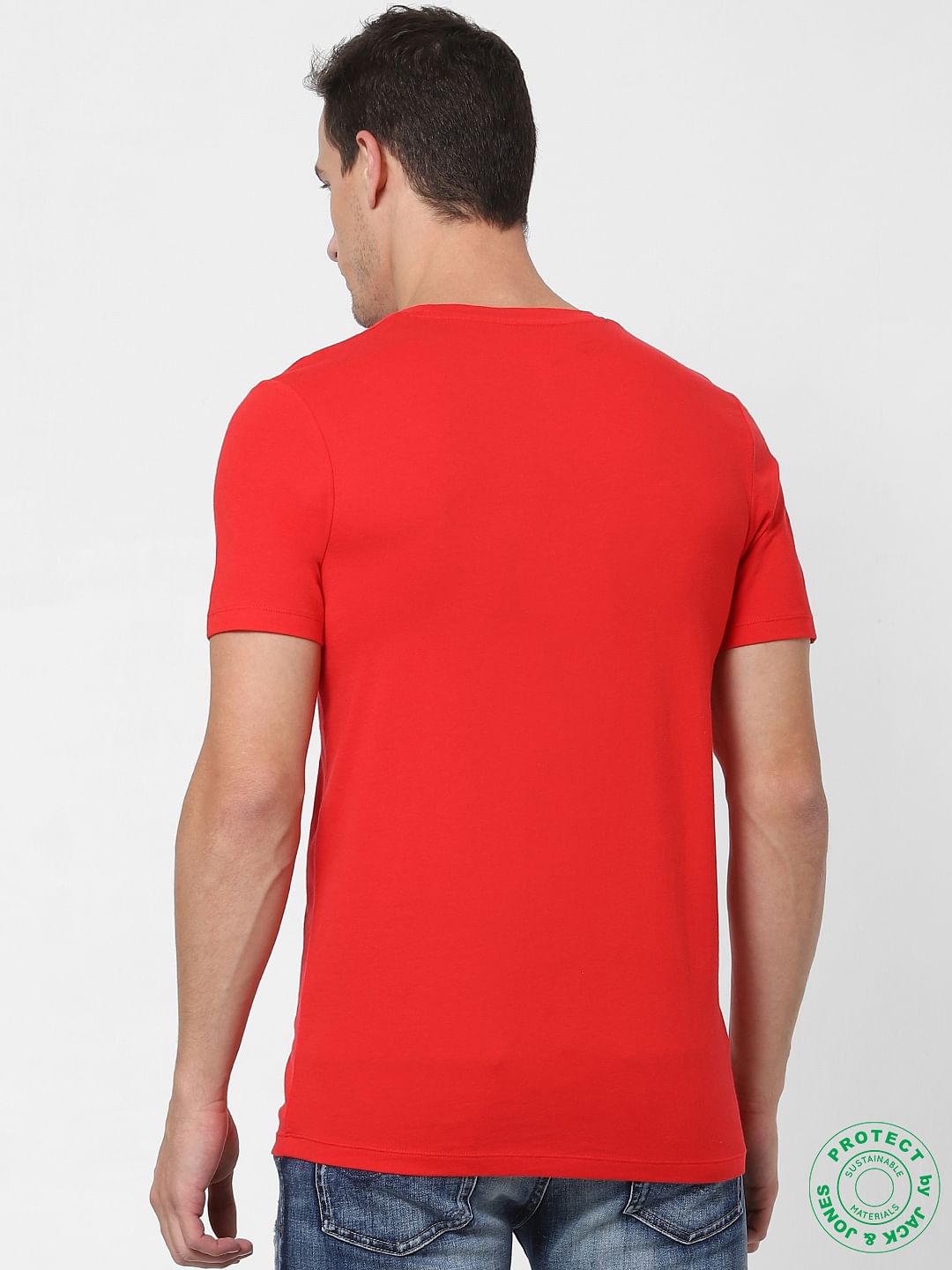 Red Graphic Print Crew Neck T-shirt