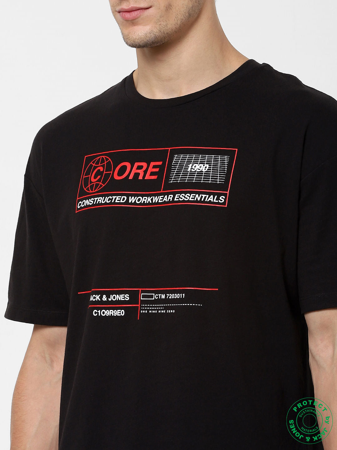 Black Logo Print Crew Neck T-shirt