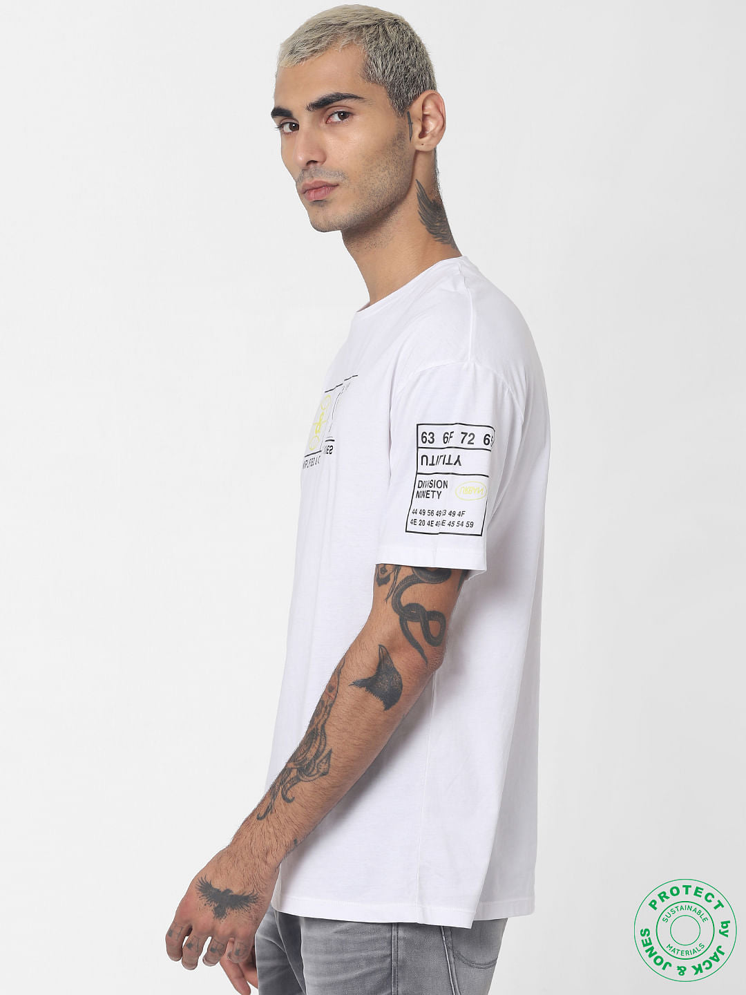 White Printed Crew Neck T-shirt