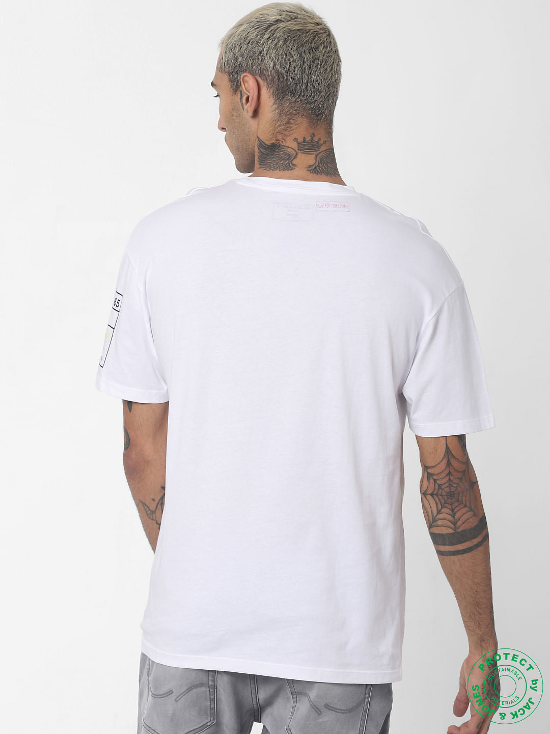 White Printed Crew Neck T-shirt
