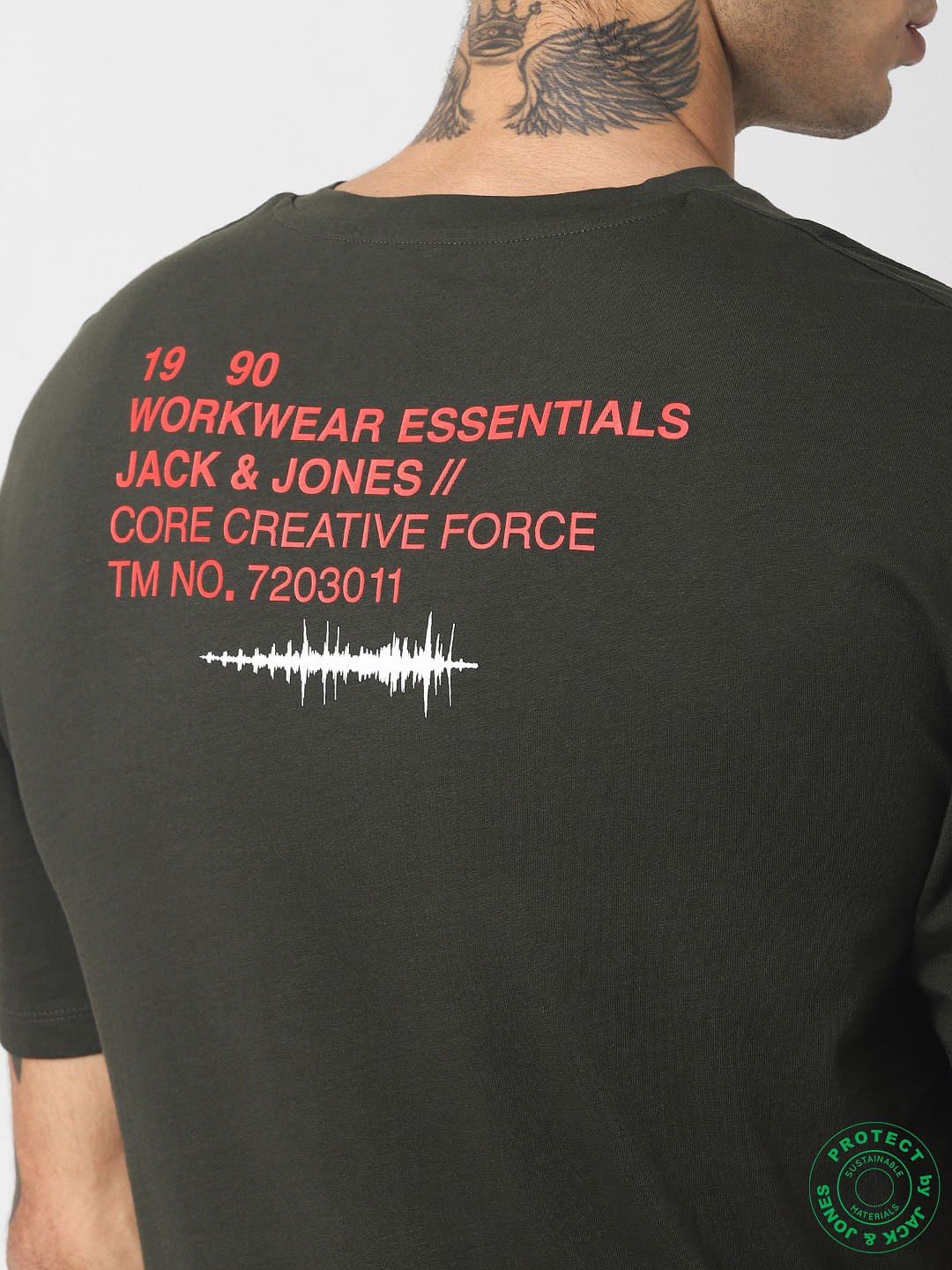 Green Logo Print Crew Neck T-shirt