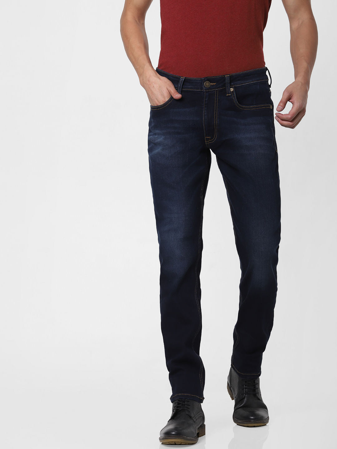 Dark Blue Low Rise Glenn Slim Fit Jeans