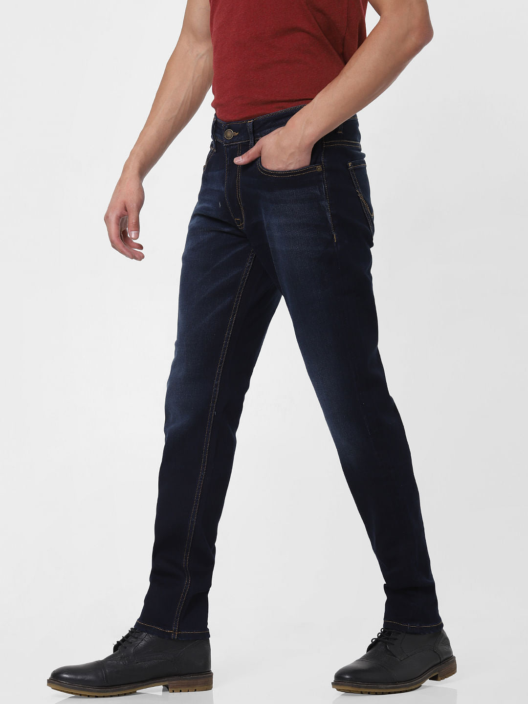 Dark Blue Low Rise Glenn Slim Fit Jeans
