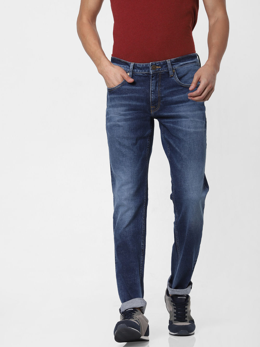 Blue Low Rise Glenn Slim Fit Jeans