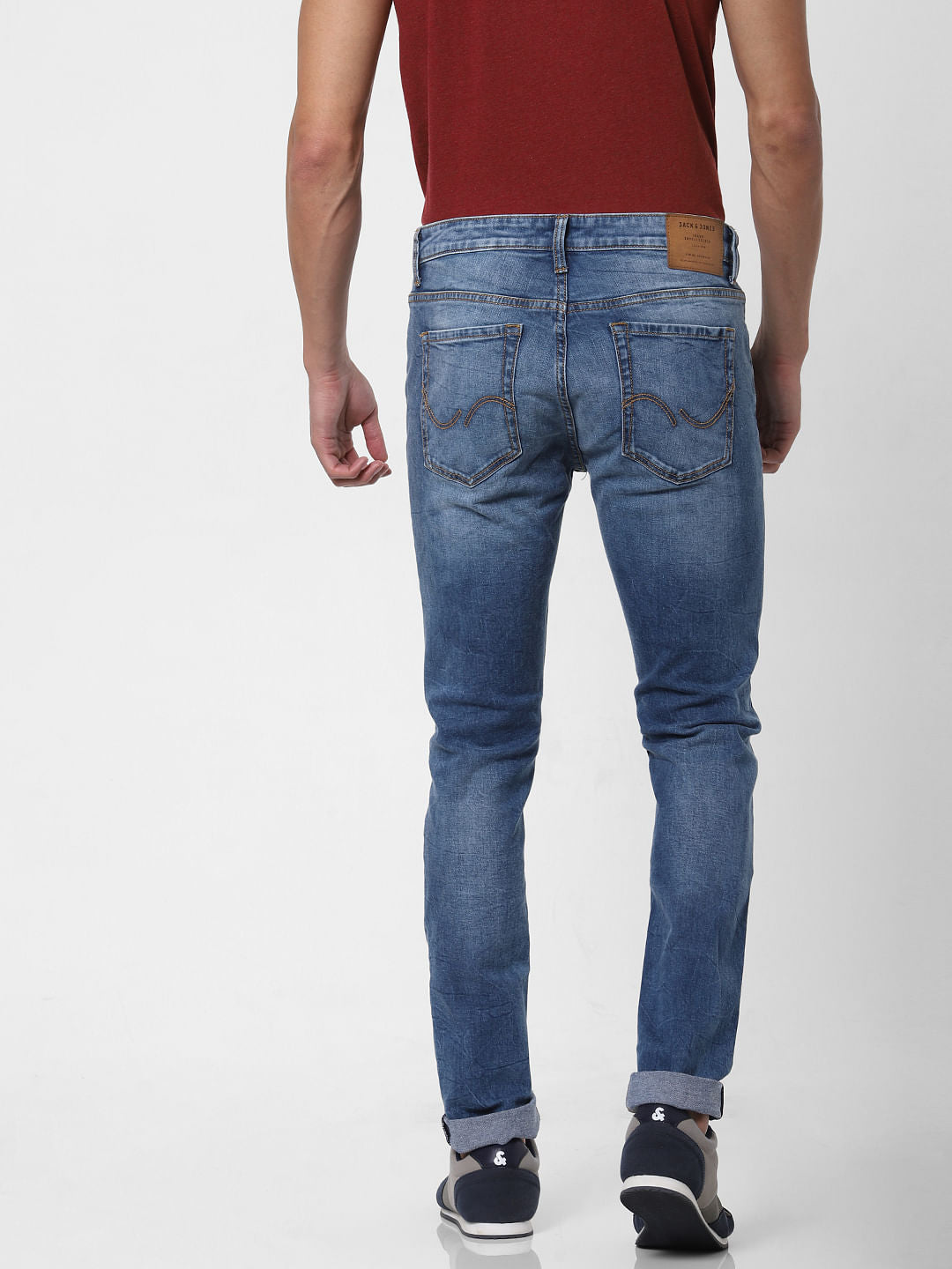Blue Low Rise Liam Washed Skinny Jeans